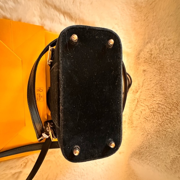 FENDI RARE velour FF two way shoulder/crossbody handbag - Picture 15 of 16